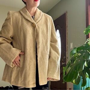 Vintage Tan Women's Wool Swing Coat